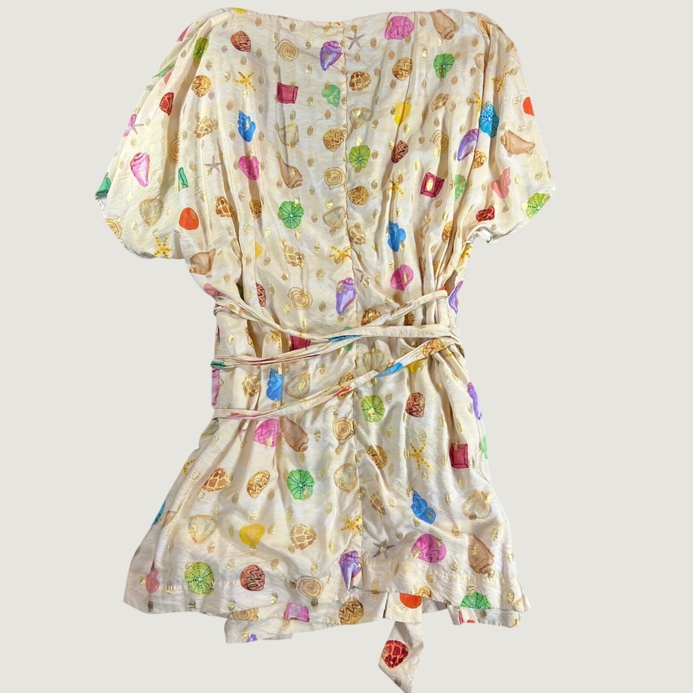 Never Fully Dressed Seashell Gold Foil Wrap Dress Cream Plus Size US 22 - Picture 15 of 16